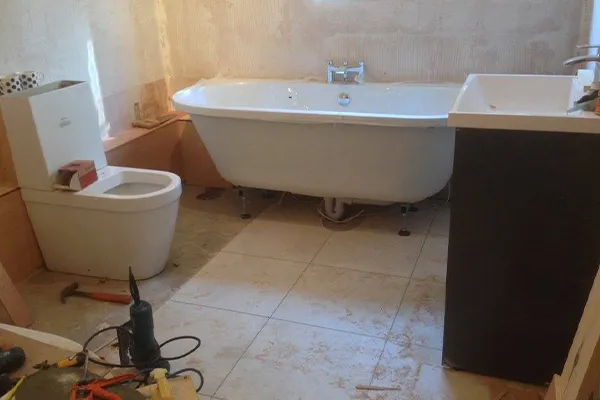 An image of a bathroom while we're refurbishing it