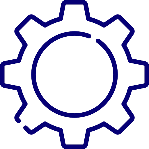 An icon depicting a cog