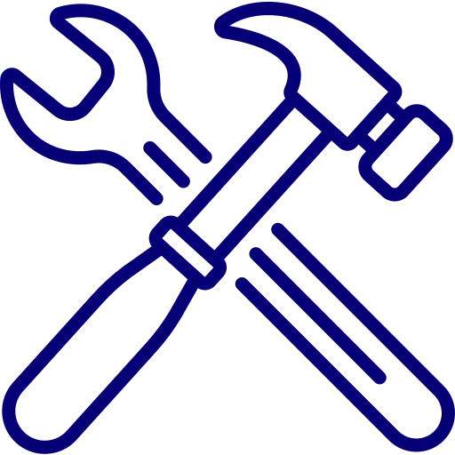 An icon depicting a hammer and wrench